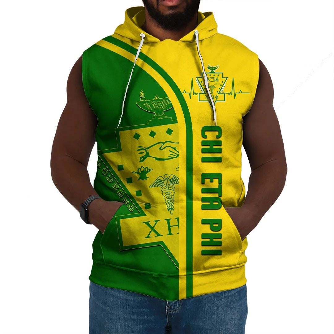 Sorority Hoodie - Personalized Chi Eta Phi In My Heart Sleeveless Hoodie