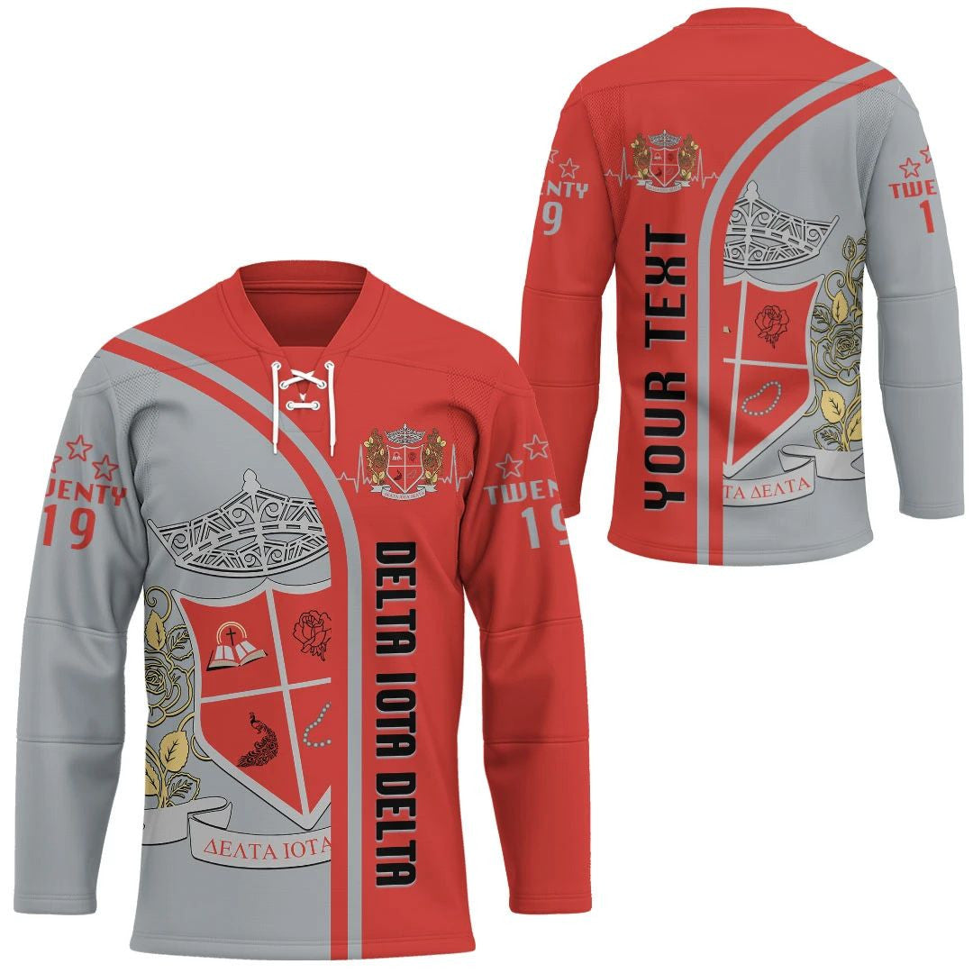 Sorority Hockey Jersey - Personalized Delta Iota Delta In My Heart Hockey Jersey