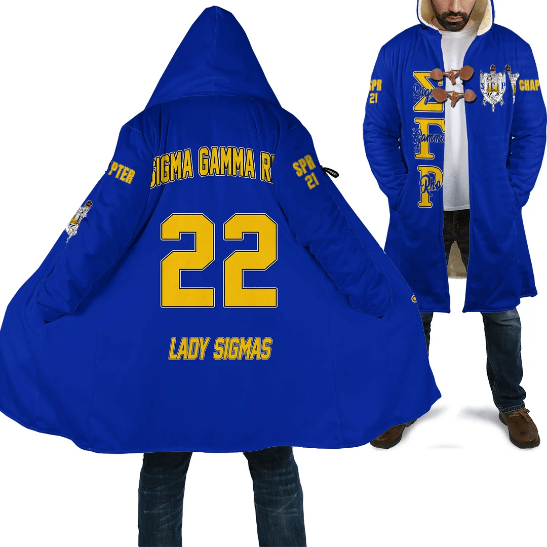 Sorority Hooded Coat - Personalized Sigma Gamma Rho Blue Hooded Coat
