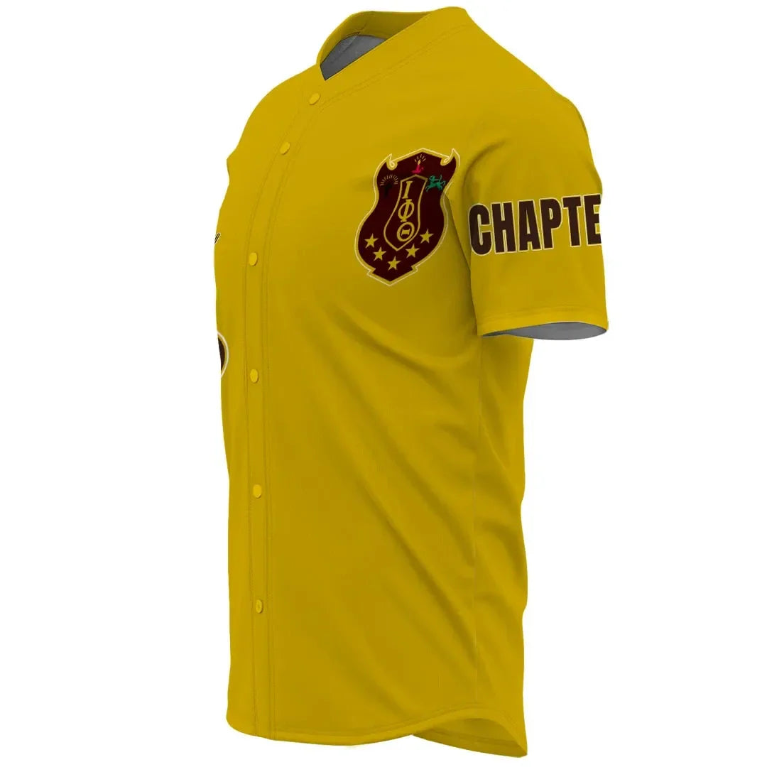 Fraternity Baseball Jersey - Personalized Iota Phi Theta Gold Baseball Jersey