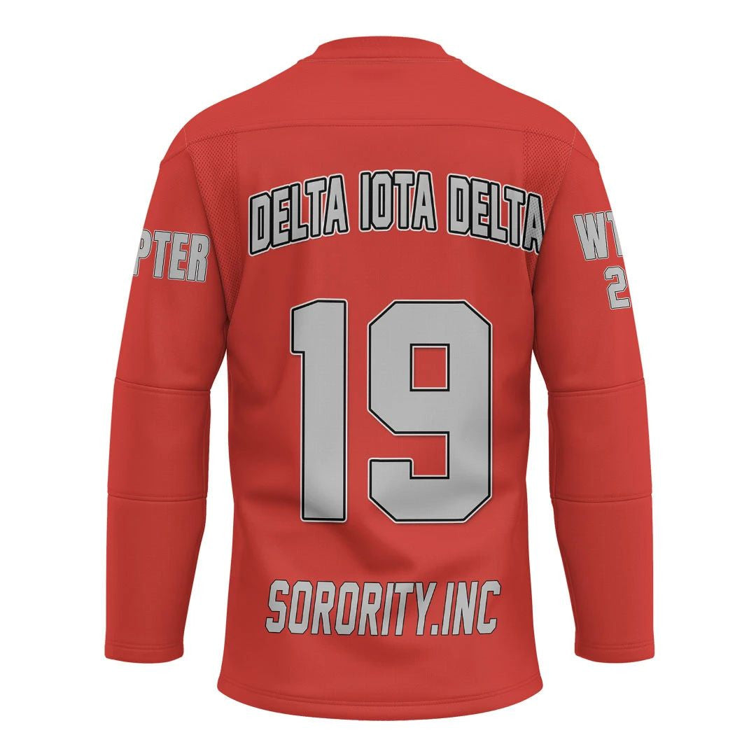 Sorority Hockey Jersey - Personalized Delta Iota Delta Hockey Jersey