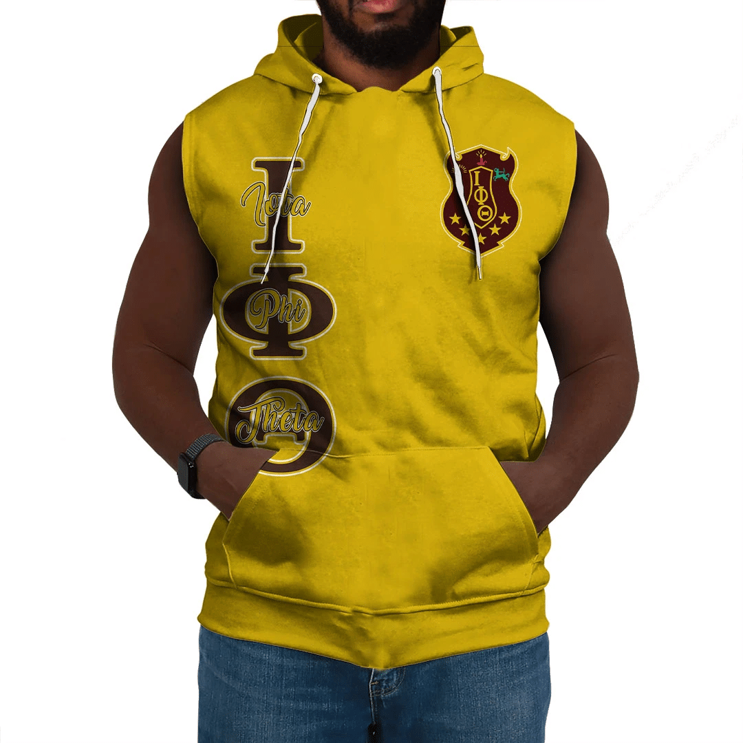 Fraternity Hoodie - Personalized Iota Phi Theta Gold Sleeveless Hoodie