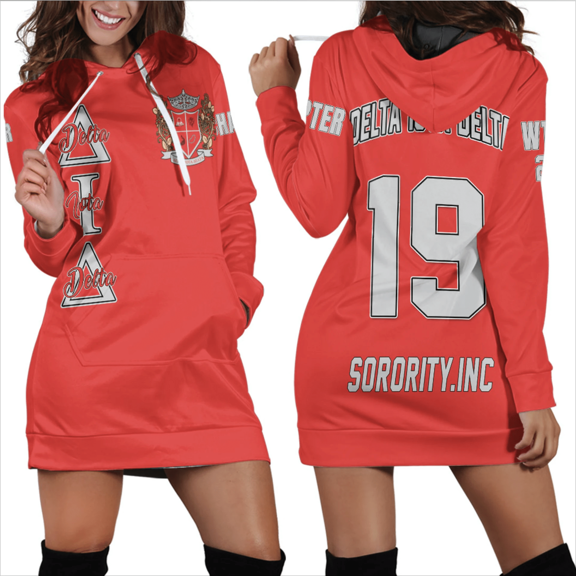 Sorority Dress - Personalized Delta Iota Delta Hoodie Dress