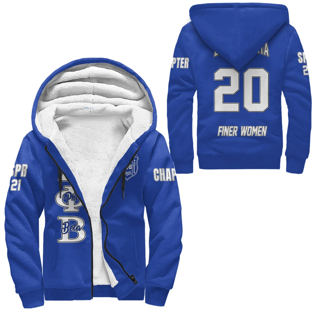 Sorority Hoodie - Personalized Zeta Phi Beta Blue Sherpa Hoodie