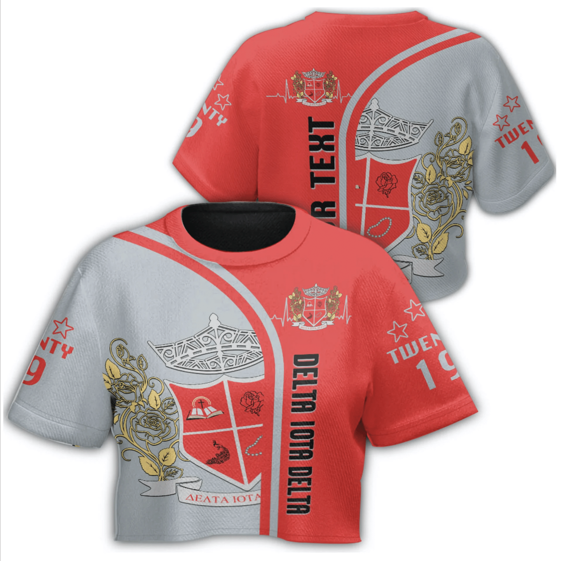 Sorority T-Shirt - Personalized Delta Iota Delta In My Heart Croptop T-Shirt