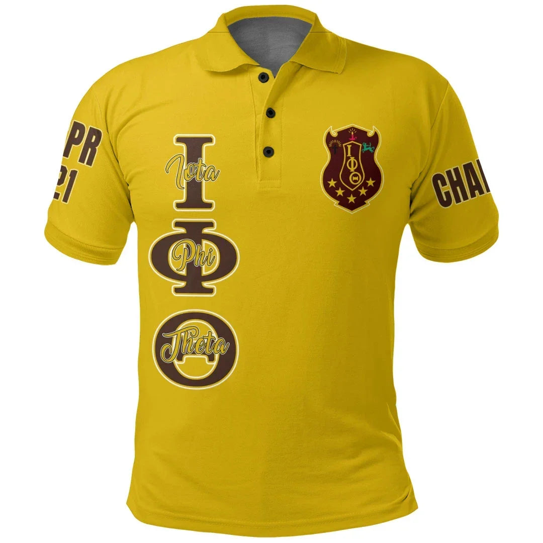 Fraternity Polo - Personalized Iota Phi Theta Gold Polo Shirt