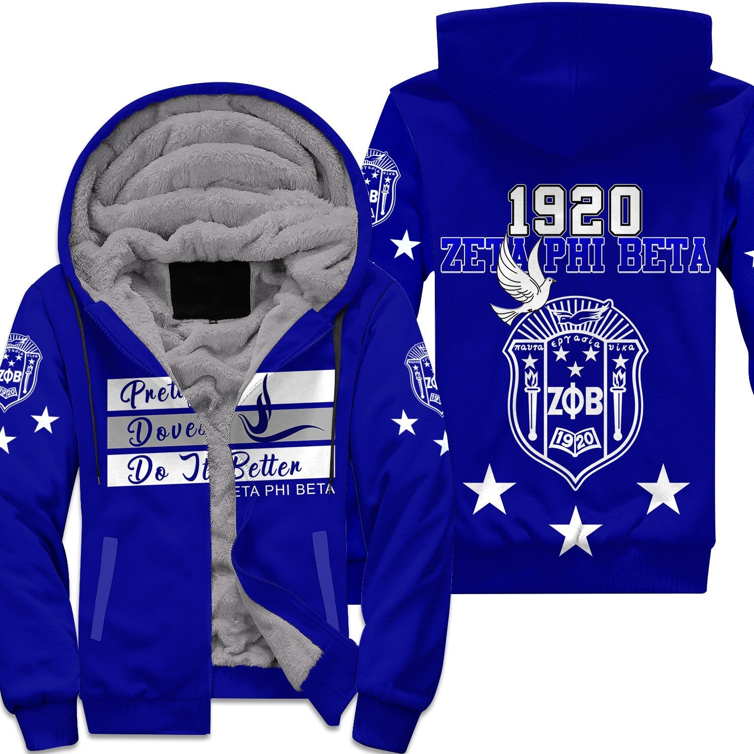 Sorority Hoodie - Zeta Phi Beta Greek Life Sherpa Hoodie