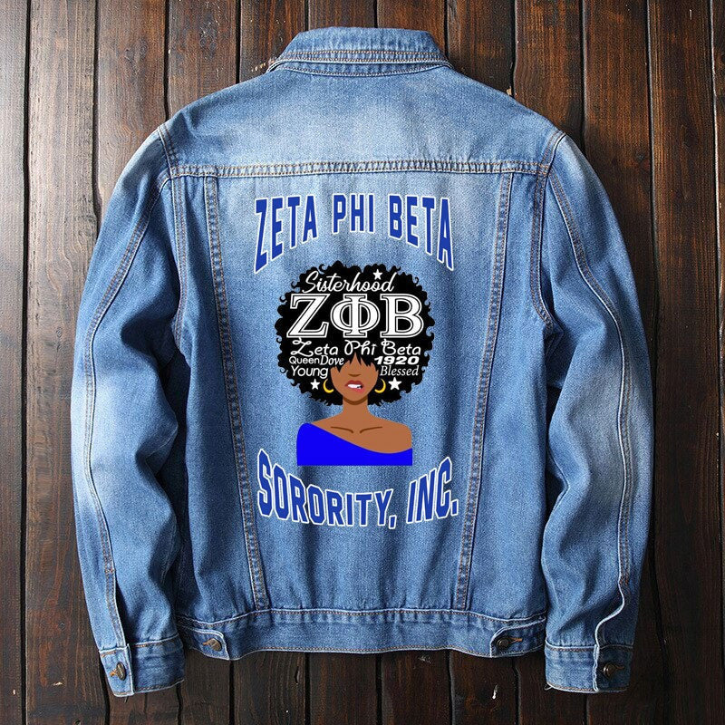 Sorority Jacket - Zeta Phi Beta Young Denim Jacket