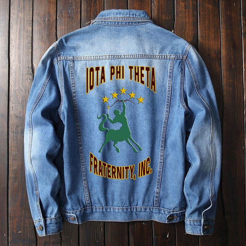Fraternity Jacket - Iota Phi Theta Centaur Strong Denim Jacket