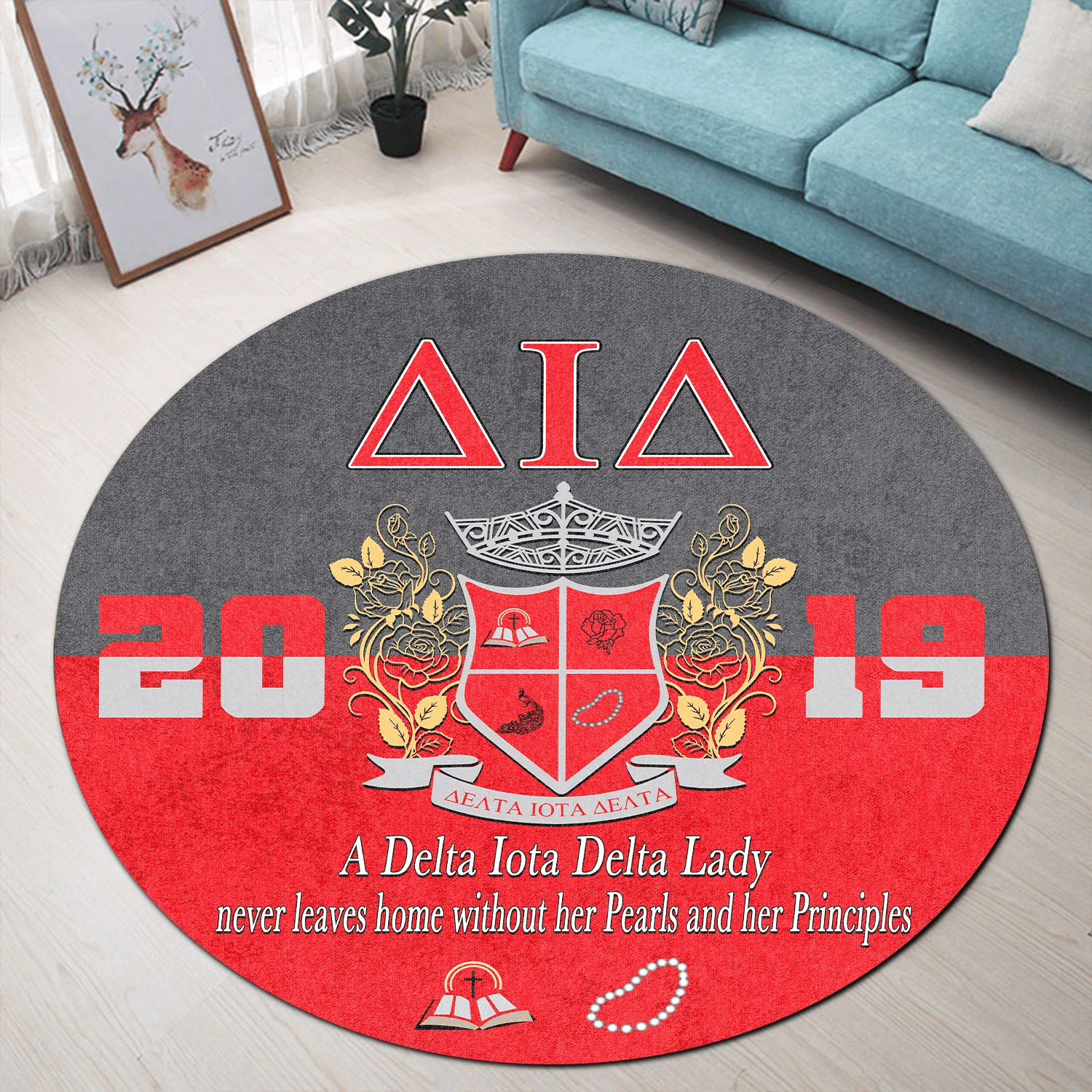 Sorority Carpet - Delta Iota Delta Round Carpet