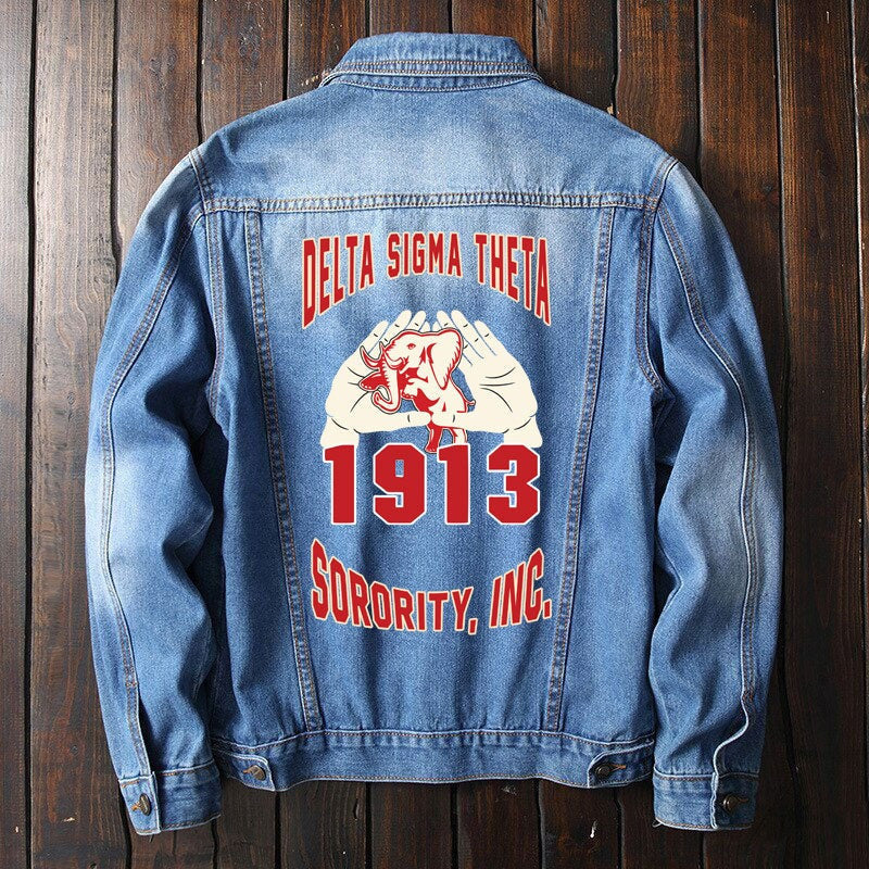 Sorority Jacket - Delta Sigma Theta 1913 Elephant Denim Jacket