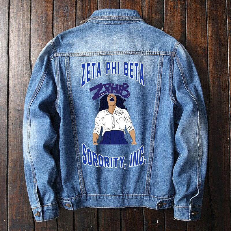 Sorority Jacket - Zeta Phi Beta Strong Women Denim Jacket
