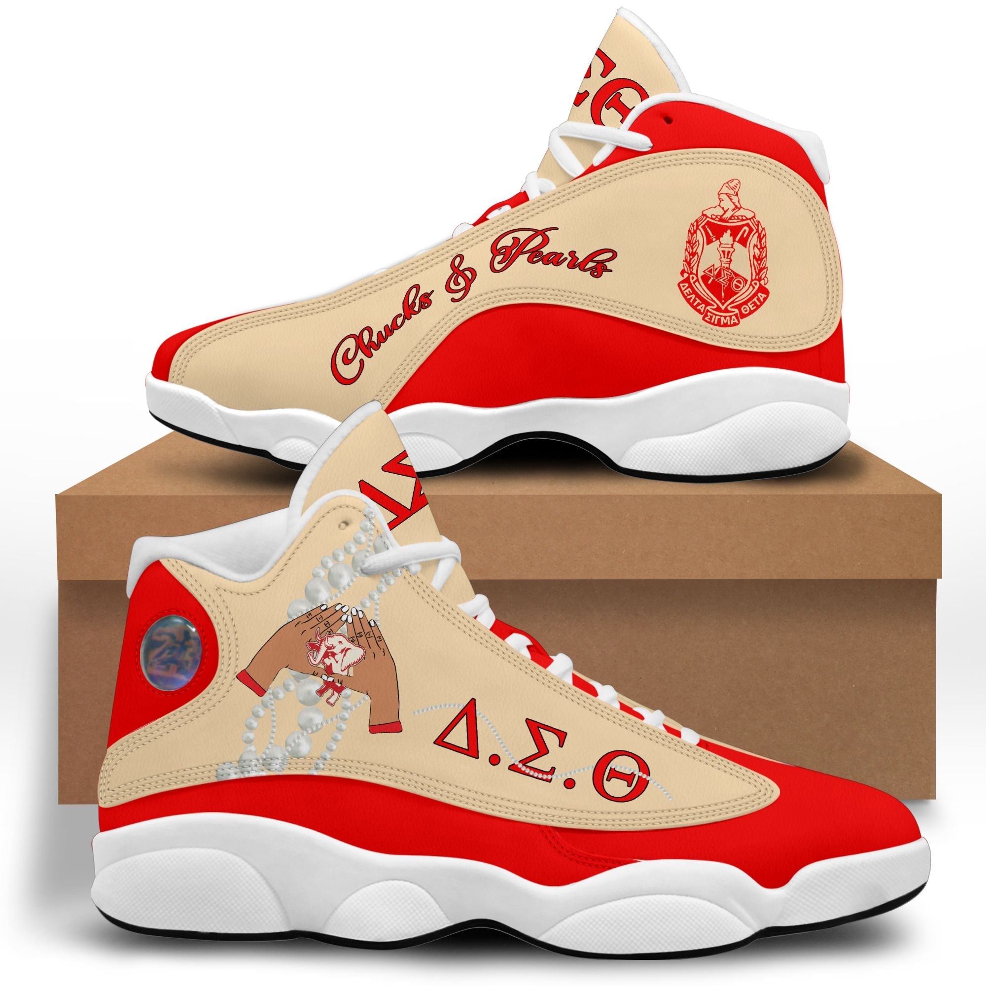 Sorority Footwear - Delta Sigma Theta Chucks & Pearls Sneakers J.13