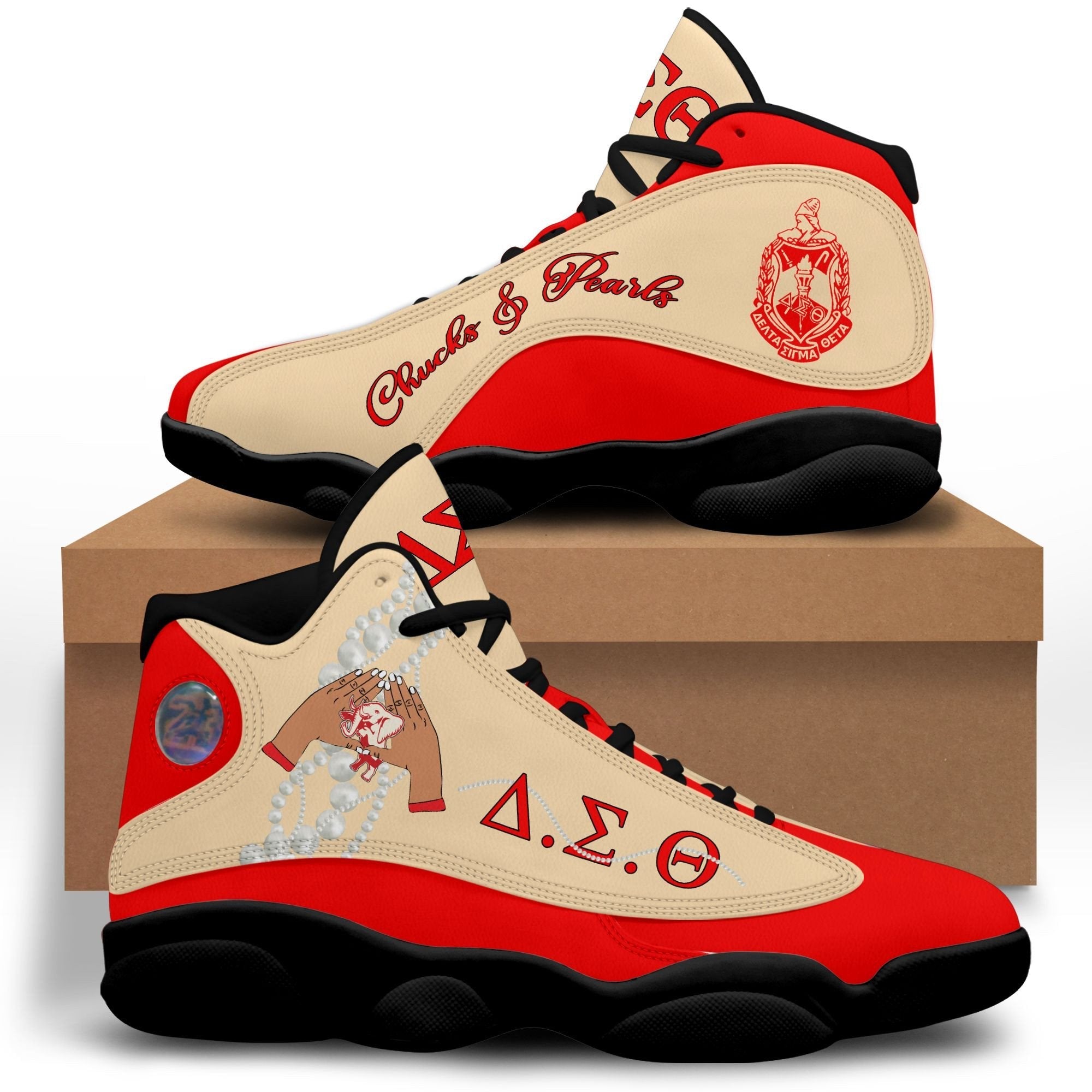 Sorority Footwear - Delta Sigma Theta Chucks & Pearls Sneakers J.13