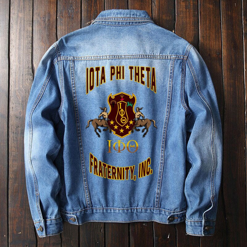 Fraternity Jacket - Iota Phi Theta Letter Denim Jacket