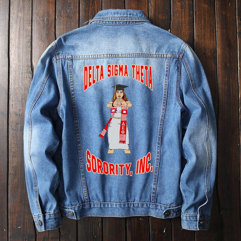 Sorority Jacket - Delta Sigma Theta Graduation Denim Jacket