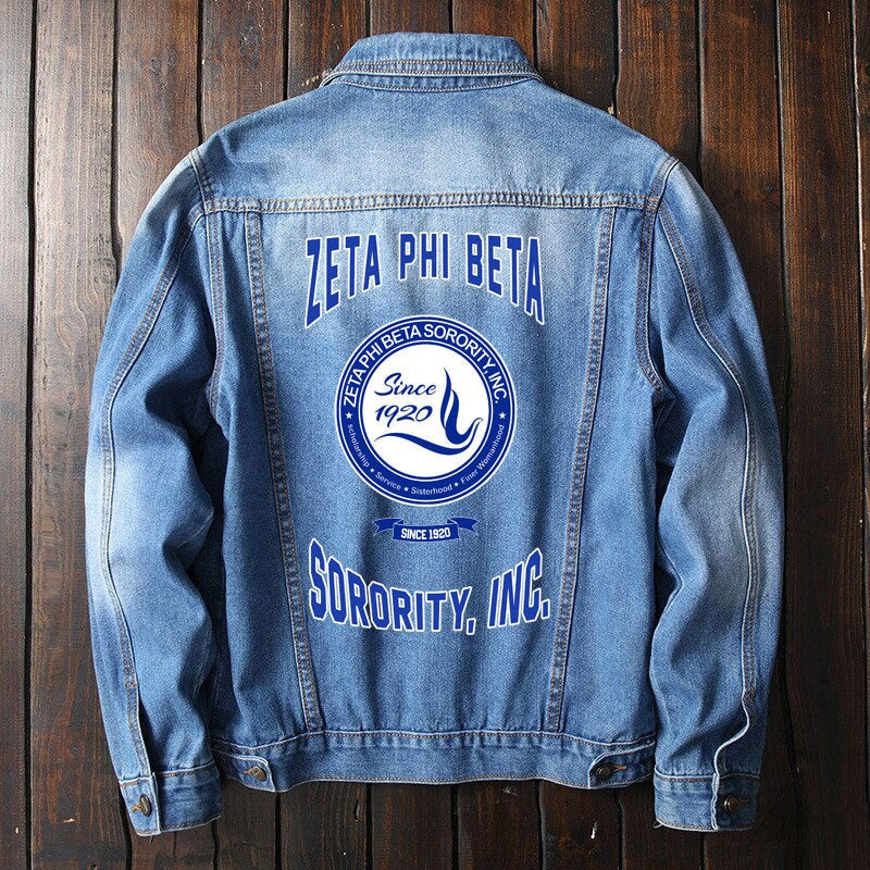 Sorority Jacket - Zeta Phi Beta Since 1920 Denim Jacket