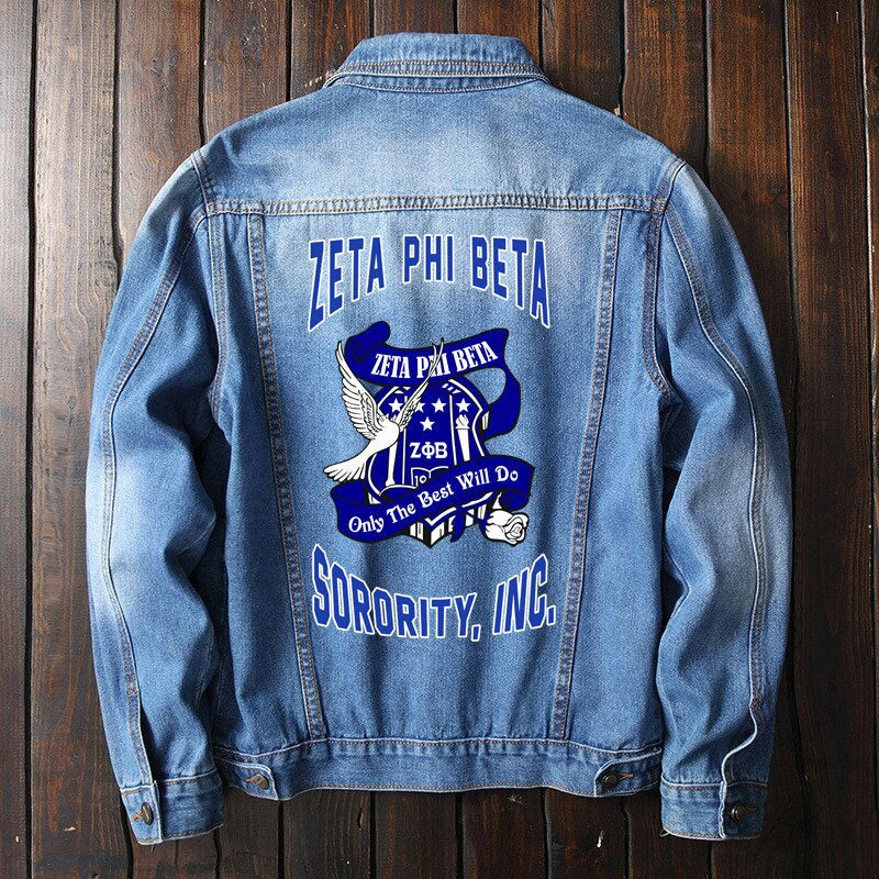 Sorority Jacket - Zeta Phi Beta Only The Best Will Do Denim Jacket
