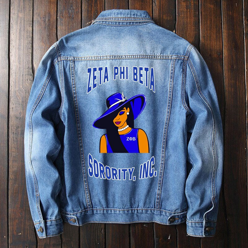 Sorority Jacket - Zeta Phi Beta Lady Denim Jacket