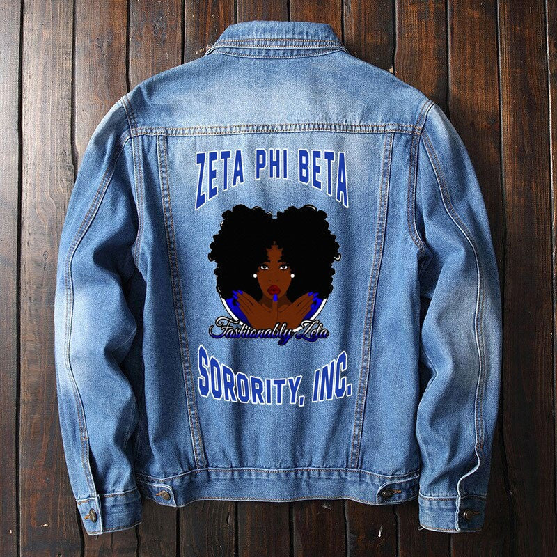 Sorority Jacket - Zeta Phi Beta Fashionably Denim Jacket