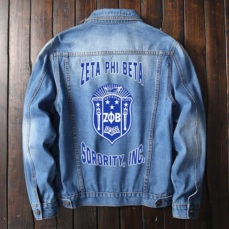 Sorority Jacket - Zeta Phi Beta Denim Jacket