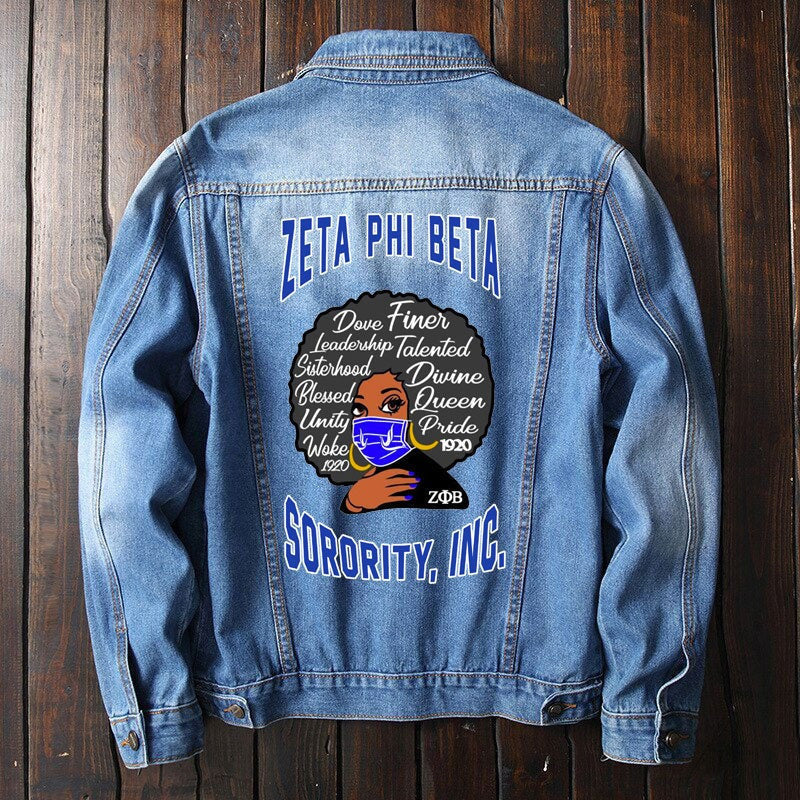 Sorority Jacket - Zeta Phi Beta Women Denim Jacket