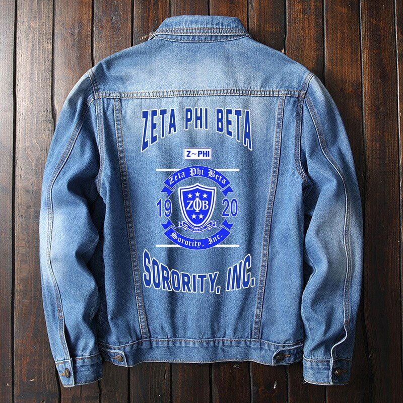 Sorority Jacket - Zeta Phi Beta 1920 Denim Jacket