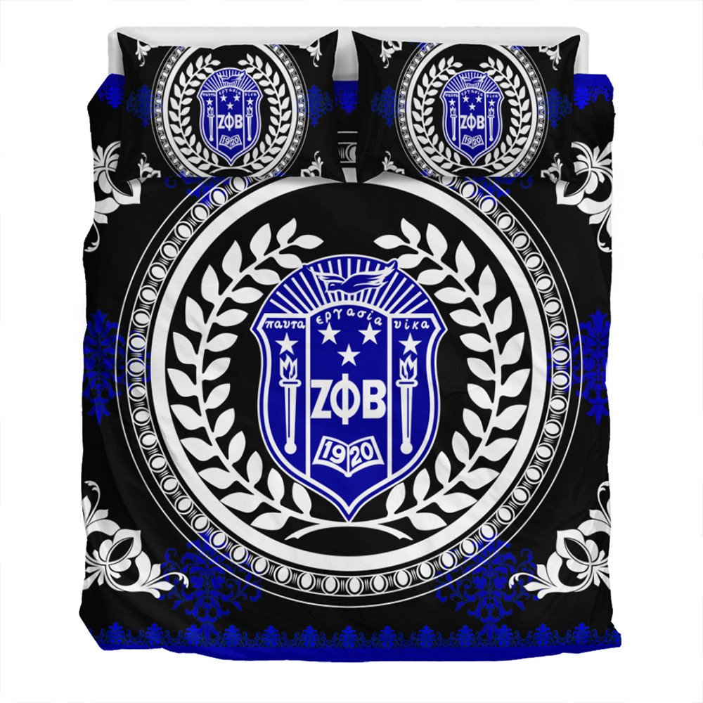 Sorority Bedding Set - Floral Circle Zeta Phi Beta Bedding Set
