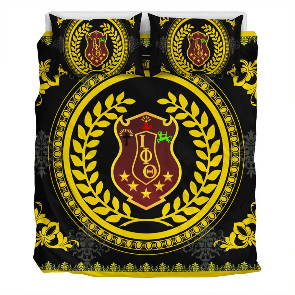 Fraternity Bedding Set - Floral Circle Iota Phi Theta Bedding Set