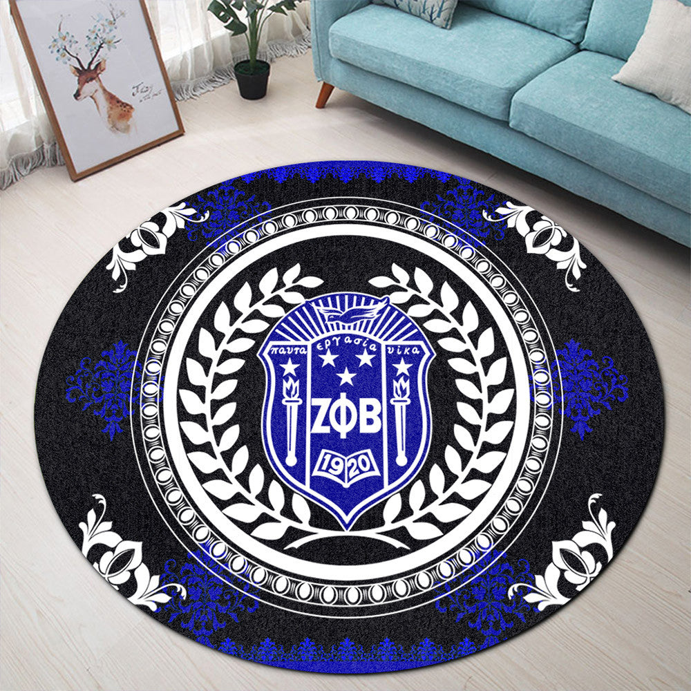 Sorority Carpet - Floral Circle Zeta Phi Beta Round Carpet