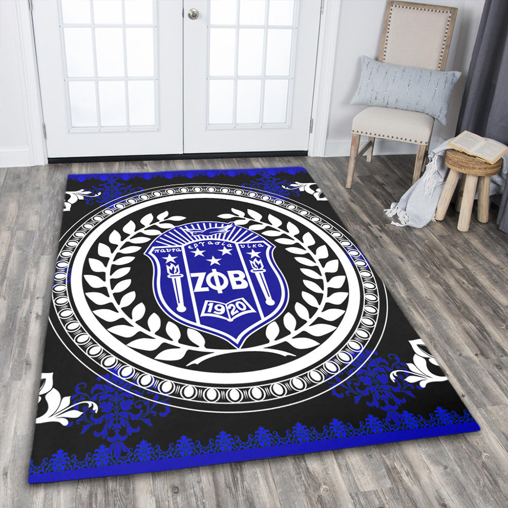 Sorority Area Rug - Floral Circle Zeta Phi Beta Area Rug