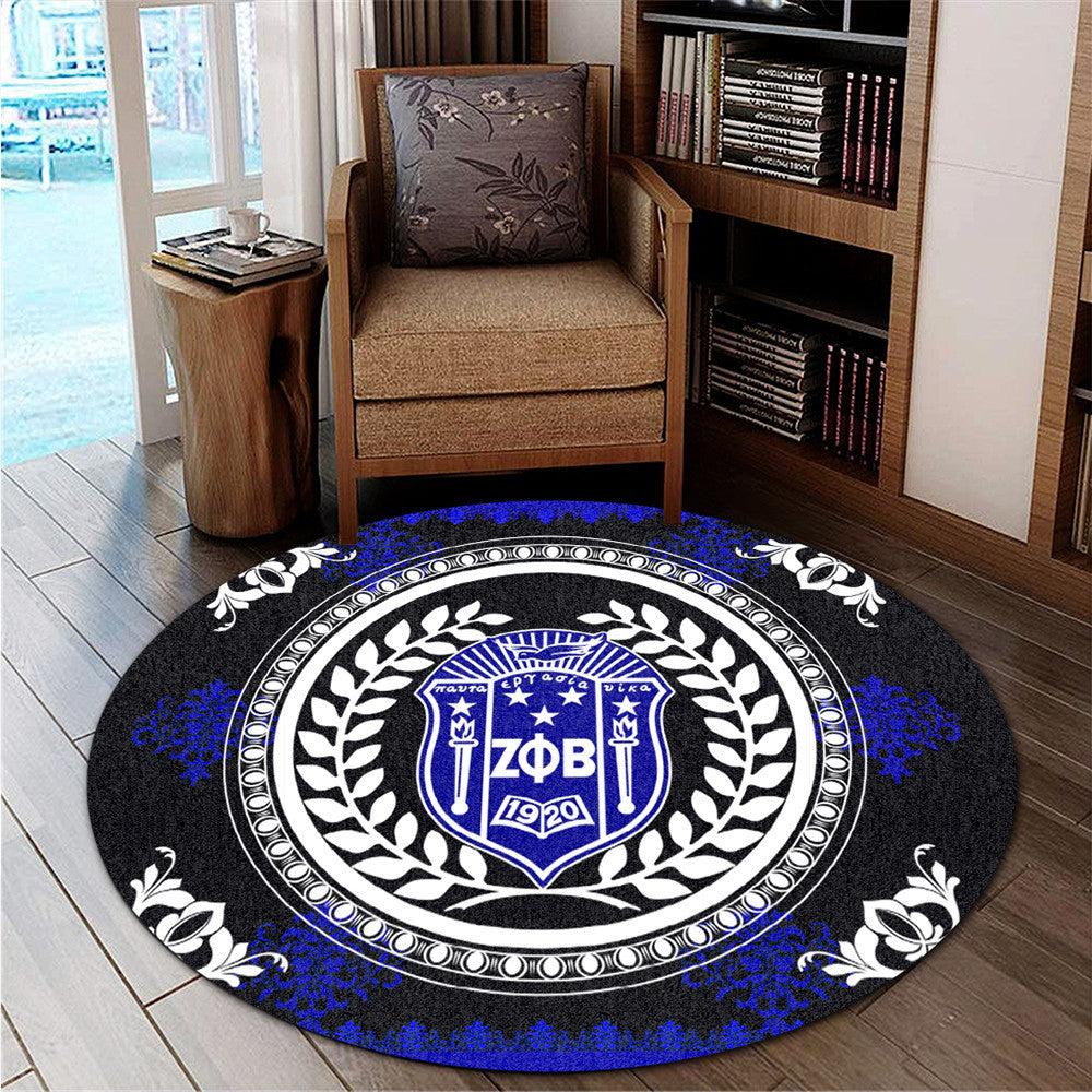 Sorority Carpet - Floral Circle Zeta Phi Beta Round Carpet