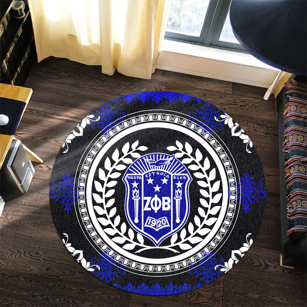 Sorority Carpet - Floral Circle Zeta Phi Beta Round Carpet