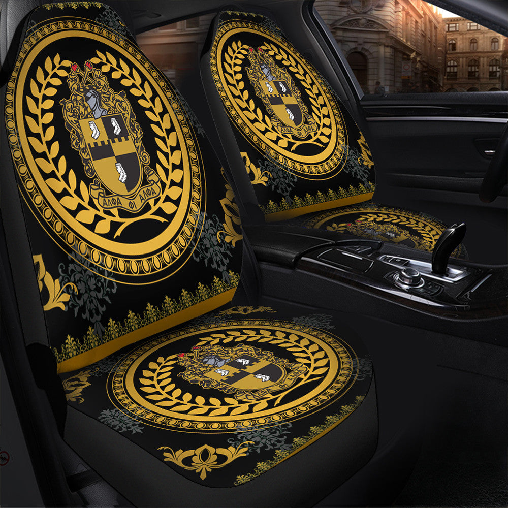Fraternity Car Seat Cover - Floral Circle Alpha Phi Alpha Car Seat Cover