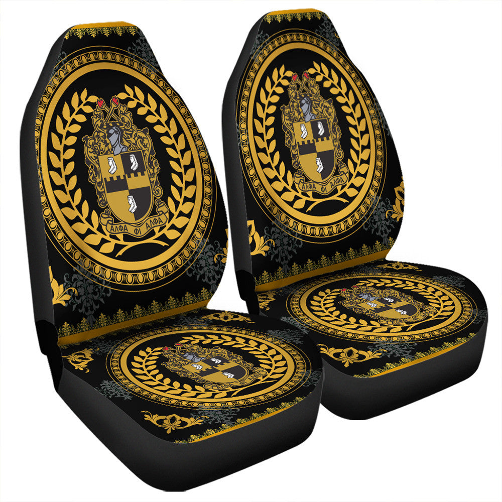 Fraternity Car Seat Cover - Floral Circle Alpha Phi Alpha Car Seat Cover