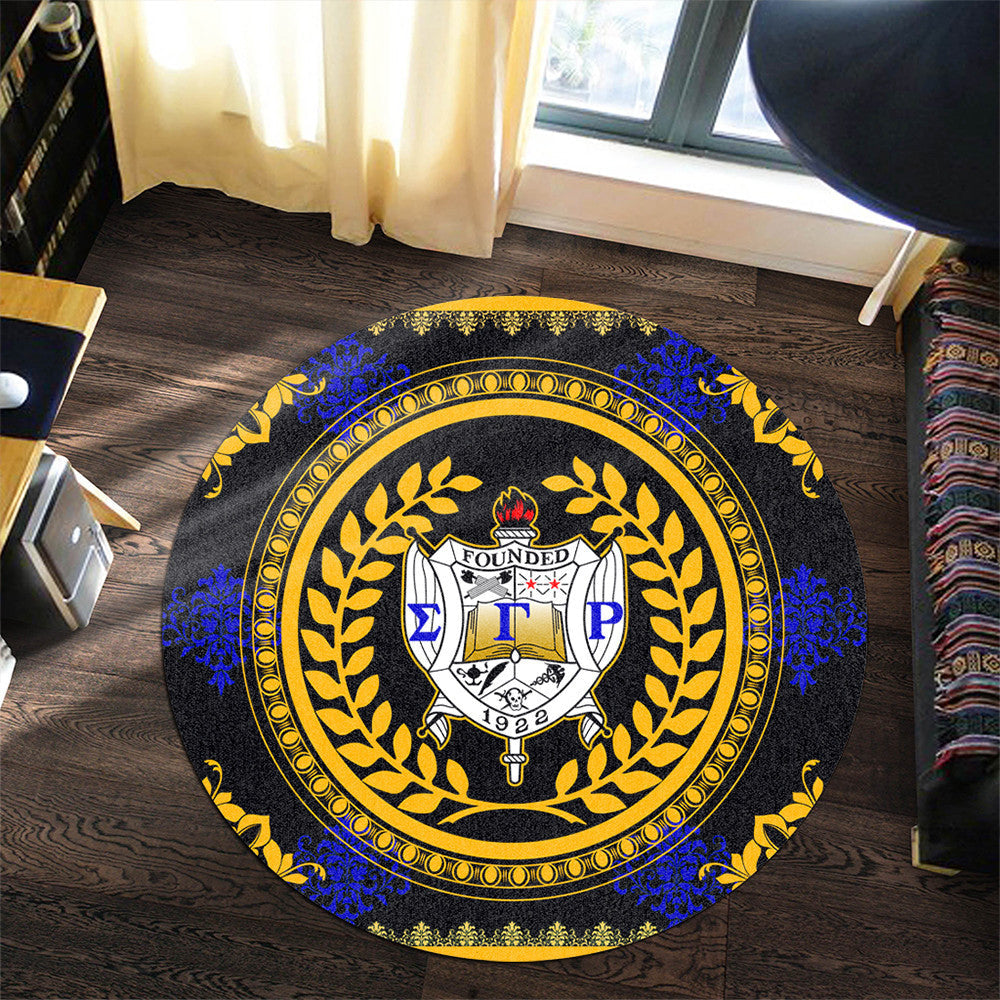 Sorority Carpet - Floral Circle Sigma Gamma Rho Round Carpet