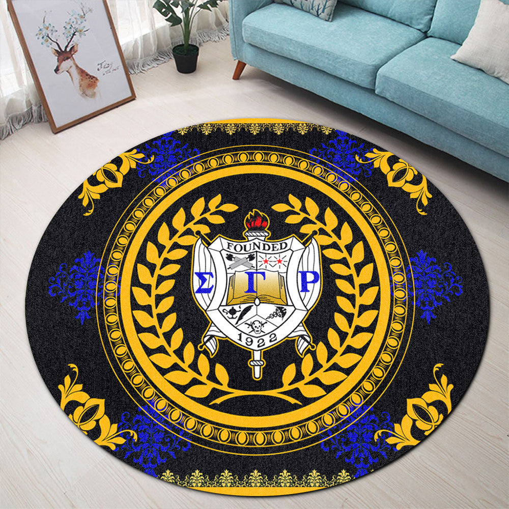 Sorority Carpet - Floral Circle Sigma Gamma Rho Round Carpet