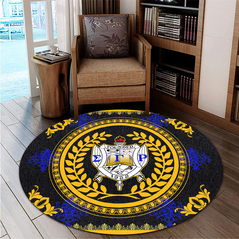 Sorority Carpet - Floral Circle Sigma Gamma Rho Round Carpet