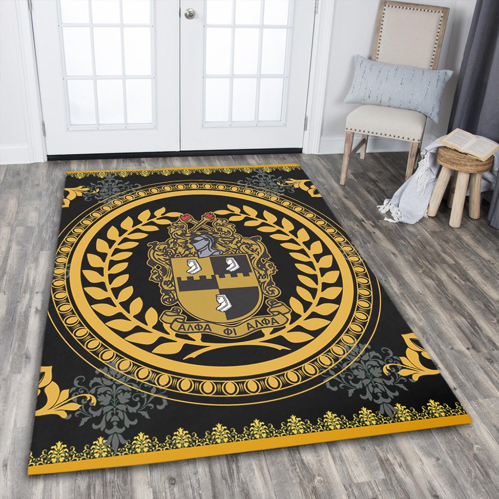 Fraternity Area Rug - Floral Circle Alpha Phi Alpha Area Rug