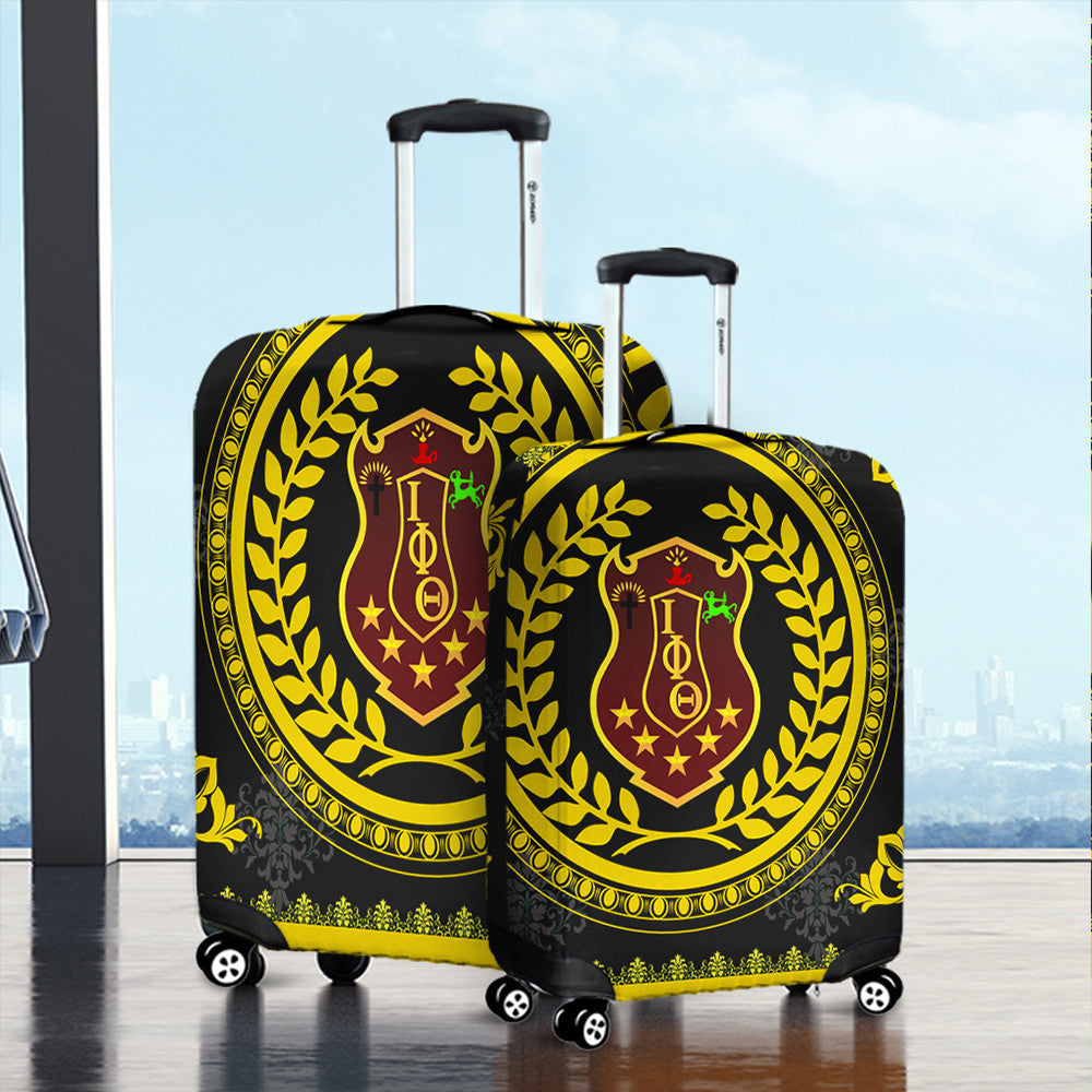 Fraternity Luggage Cover - Floral Circle Iota Phi Theta Travel Suitcase Cover