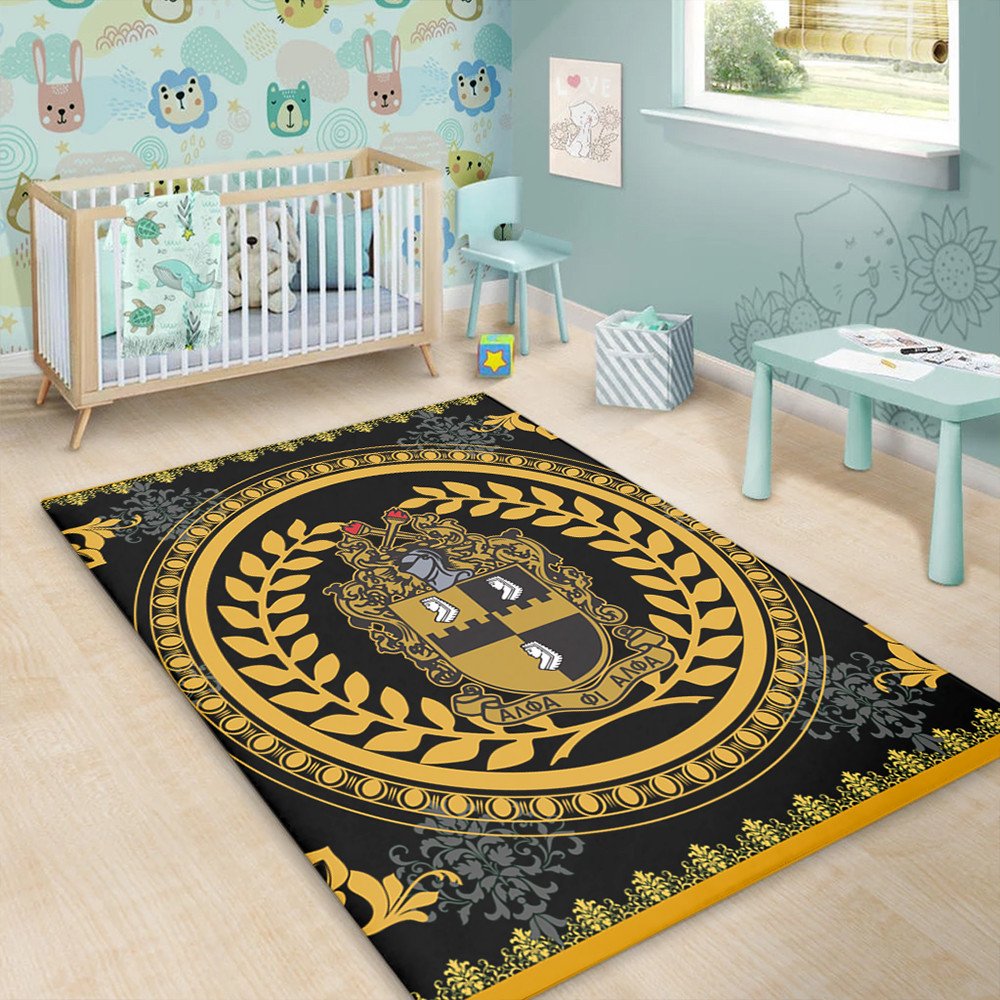 Fraternity Area Rug - Floral Circle Alpha Phi Alpha Area Rug