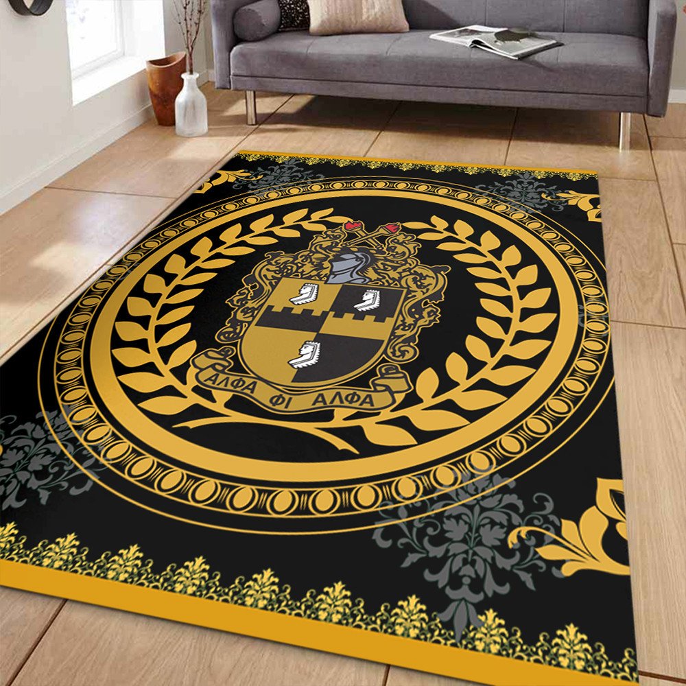 Fraternity Area Rug - Floral Circle Alpha Phi Alpha Area Rug