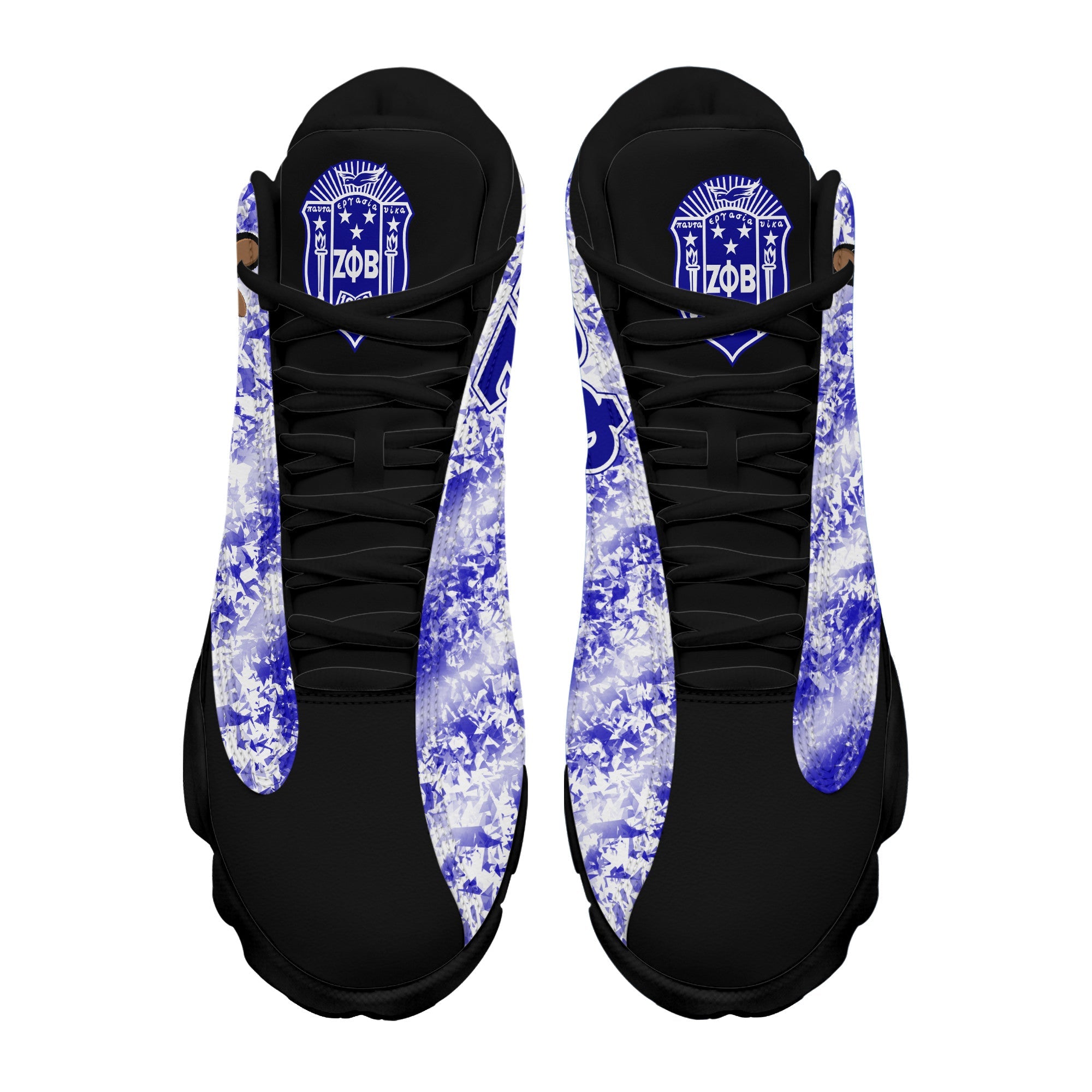 Sorority Footwear - Zeta Phi Beta Diamond Pattern Sneakers J.13
