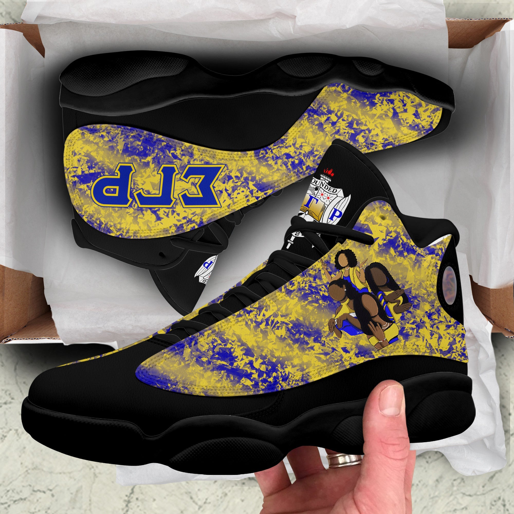Sorority Footwear - Sigma Gamma Rho Diamond Pattern Sneakers J.13