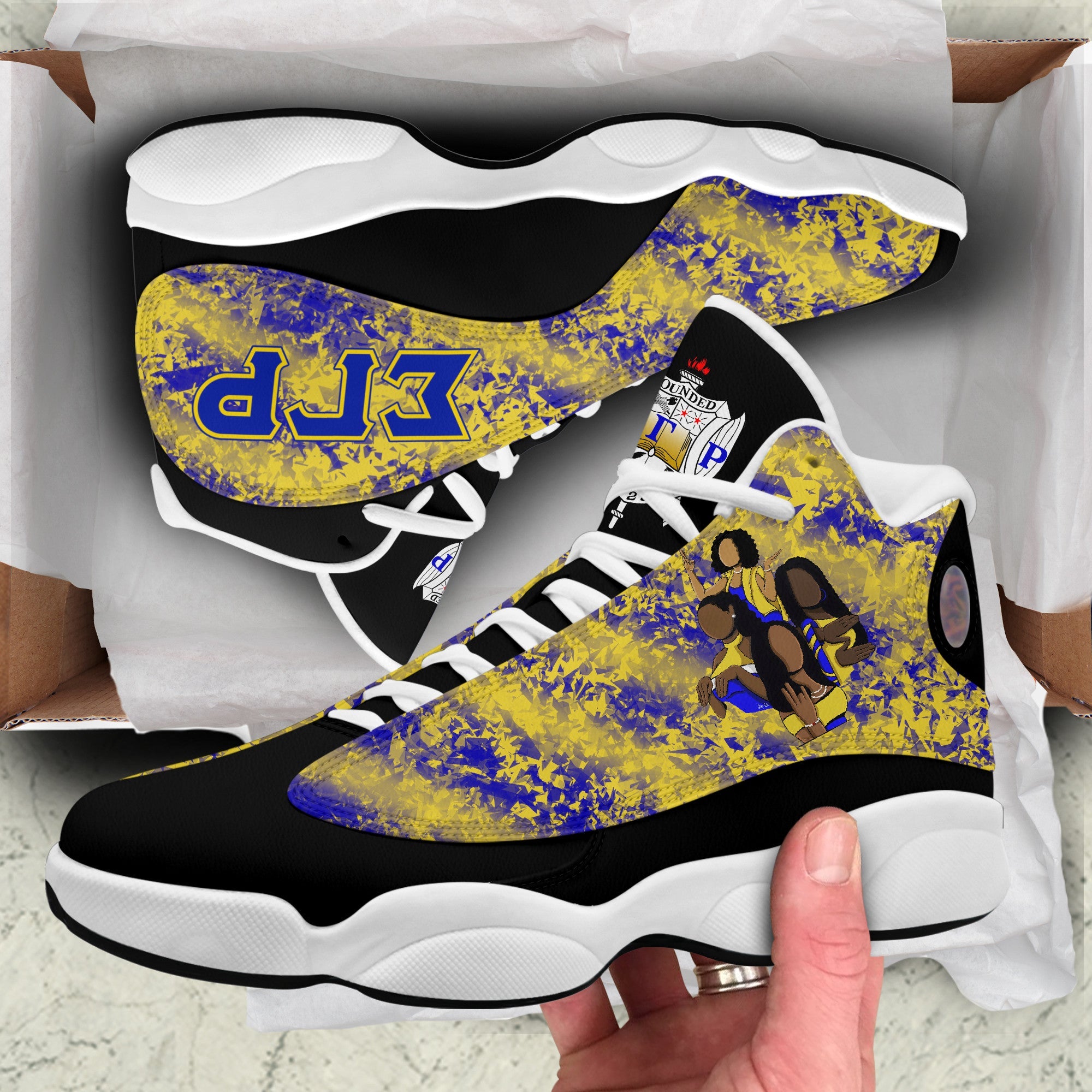 Sorority Footwear - Sigma Gamma Rho Diamond Pattern Sneakers J.13