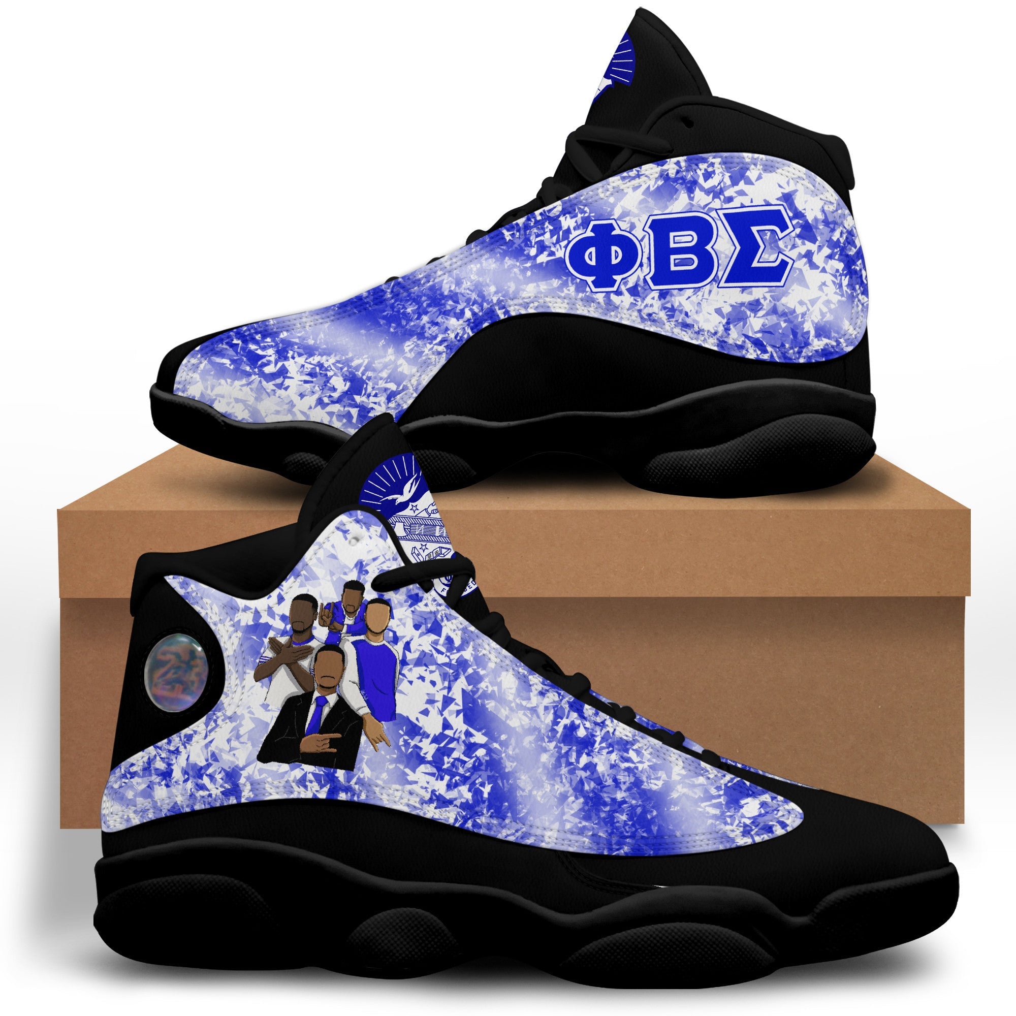 Fraternity Footwear - Phi Beta Sigma Diamond Pattern Sneakers J.13