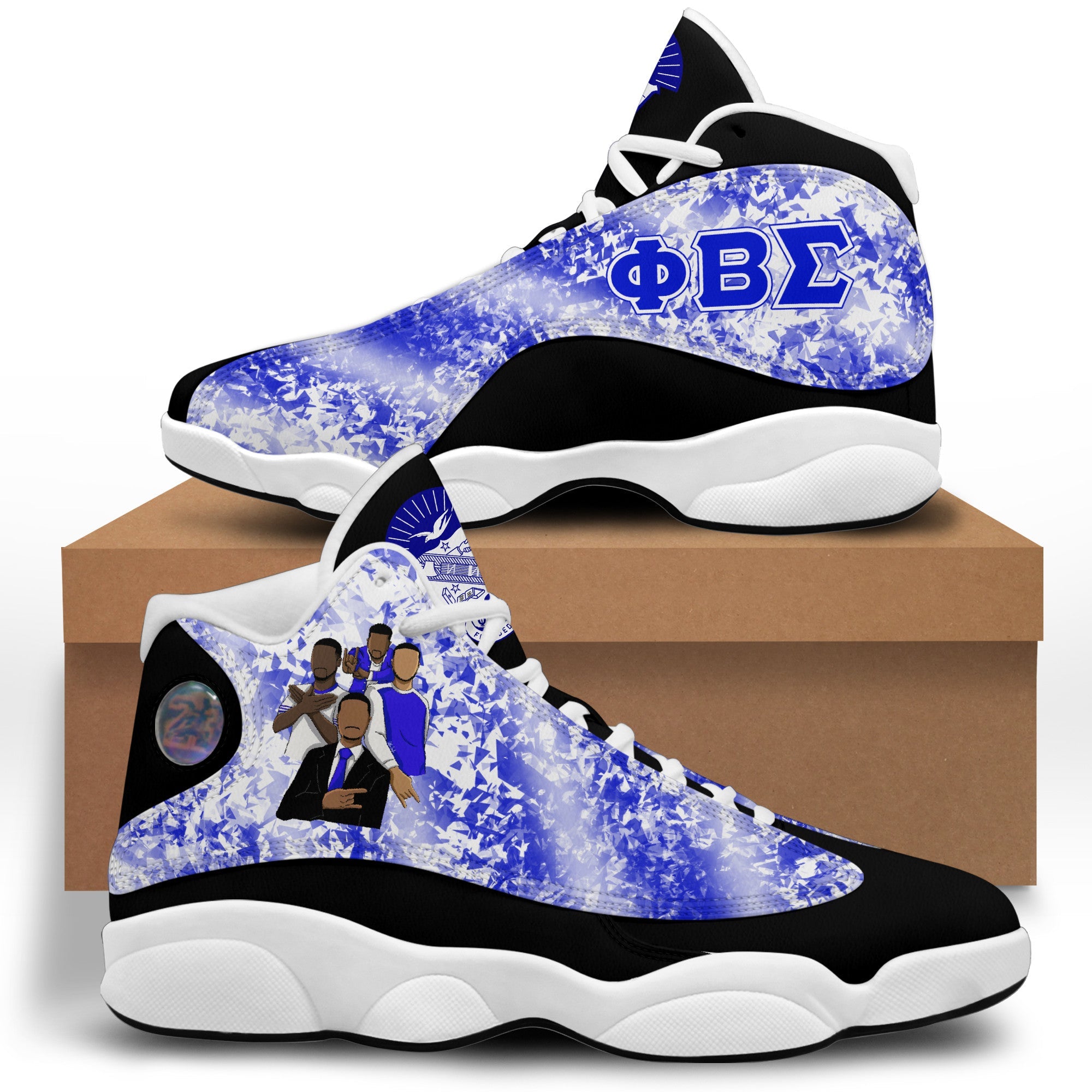 Fraternity Footwear - Phi Beta Sigma Diamond Pattern Sneakers J.13