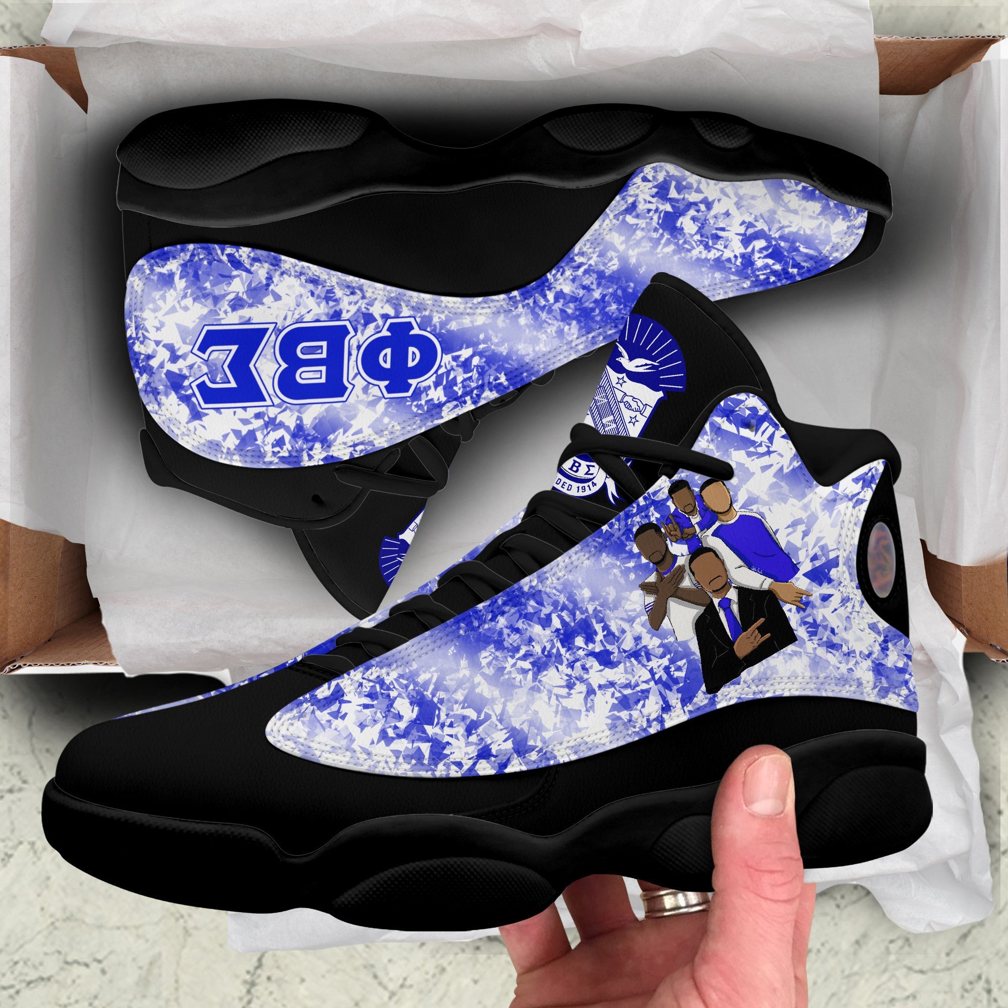 Fraternity Footwear - Phi Beta Sigma Diamond Pattern Sneakers J.13