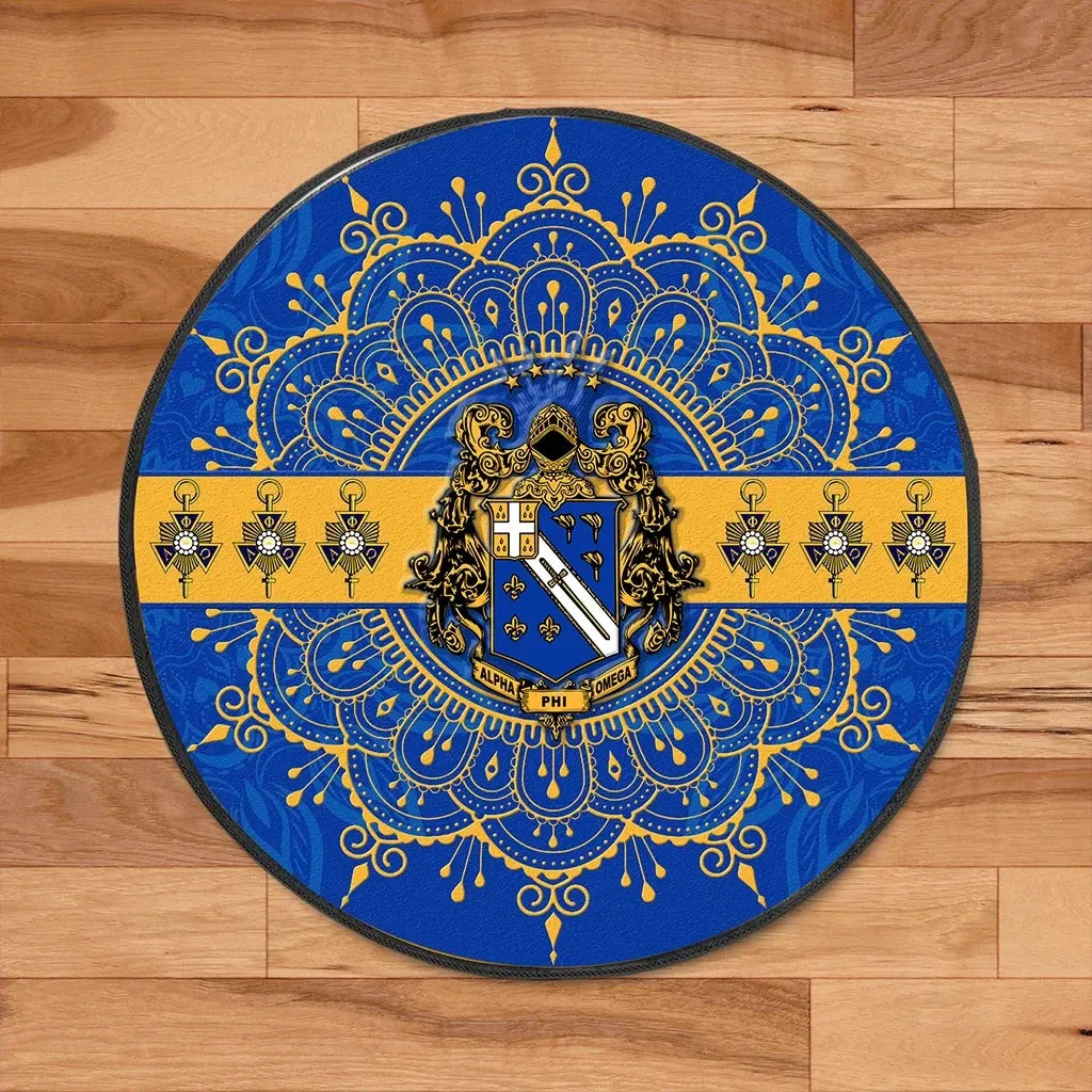 Fraternity Round Carpet - Alpha Phi Omega Round Carpet