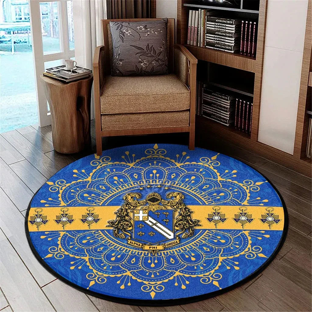 Fraternity Round Carpet - Alpha Phi Omega Round Carpet